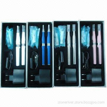 E-cigarette with 2 Atomizers, 5 Tank Cartridges, 1 Adapter and 1 USB Charger
